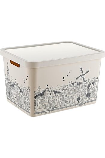 STOREMAX snShop Stafi Desenli Çok Amaçlı Kapaklı Kutu 18 LT AMSTERDAM 467437