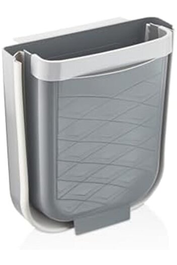 STOREMAX Polysight Foldable Hanging Kitchen Under-Cabinet Trash Can - Can Be Hidden Inside or Outside the Cabinet |   Gray Trend