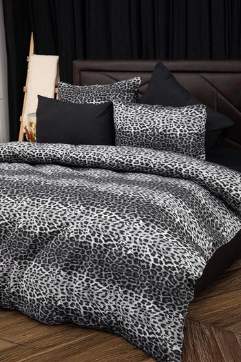 STOREMAX Sellbuyst Leopard Patterned Double Size Duvet Cover Set with Elastic Sheets Trendy 266450