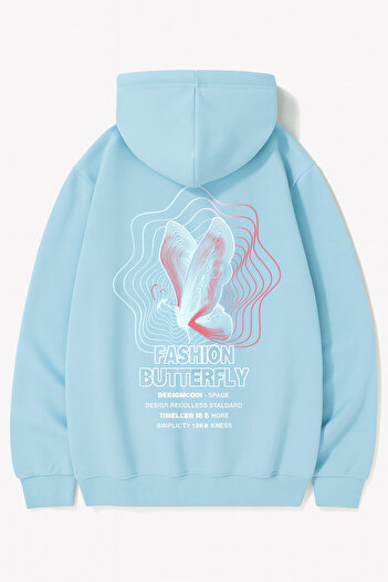CLASSY.MODA "Trend Oversize Hooded Sweatshirt - Άνετο ύφασμα 3 κλωστών, Unisex με πολύχρωμο στάμπα"