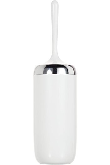 STOREMAX Polysight Lima Toilet Brush, Chrome Decorated, White Trendzap 467437