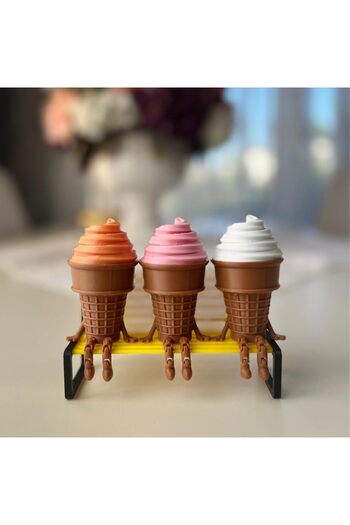 STOREMAX Goldwhirl Colorful Ice Cream Cone Decorative Figure Set - Cute Legged Desktop Ornament (Each 7.5 X