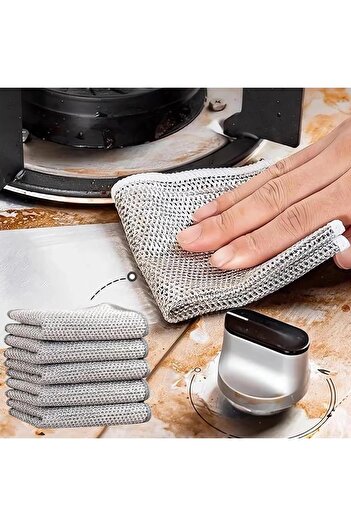 STOREMAX Polysight 5-Pack Anti-Scratch Wire Dishcloth – Suitable for Wet and Dry Use, Multi-Purpose Cleaning Cloth –