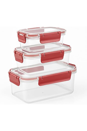 STOREMAX Snshop Life 3 Pieces Vacuum Leak-Proof Storage Container Set 375ml 900ml 1700ml Mıt1163 467437