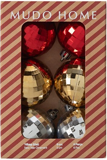 STOREMAX Goldwhirl Concept Disco Grid Christmas Ornament 6'Li 5 cm Trendflash 467437