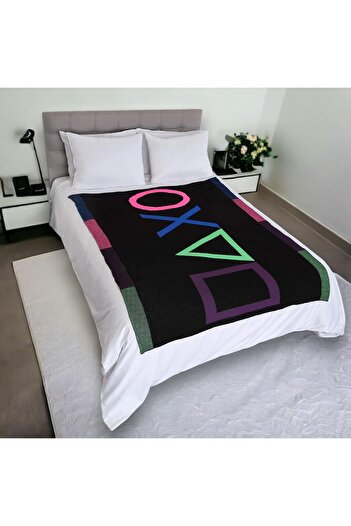 STOREMAX Snshop Neon Gamer Knit Blanket 130 X 170 Cm, Comfortable Batt Made from Soft Acrylic Yarn