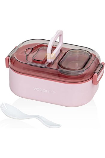 STOREMAX Snshop Bento 550ml Lunchbox Single Layer Without Compartment Steel Lunch Box Food Container (Pink) 467437