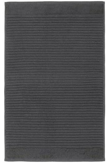 STOREMAX Alstern Foot Towel Structured Woven Cotton, 50X80 cm Dark Gray Color