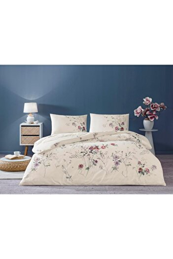 STOREMAX Sellbuyst Kiara Ranforce Single Duvet Cover Set Ecru Trendy 266450