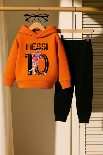New Shine Φούτερ Messi με στάμπα πορτοκαλί Unisex