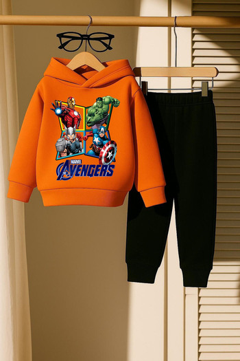 New Shine Σετ αθλητική φόρμα Avengers με στάμπα πορτοκαλί Unisex