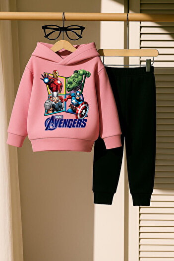 New Shine Σετ αθλητική φόρμα Avengers με στάμπα ροζ Unisex