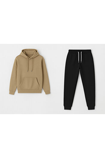 CLASSY.MODA Σετ φούτερ και φούτερ με κουκούλα Unisex Oversize 3 νημάτων