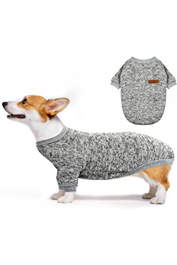 Niumowang dog/cat sweater, cotton/polyester, gray, size S
