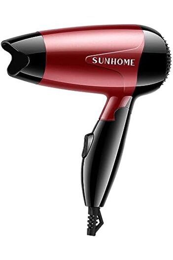 ETG Sun Home Mini Foldable Travel Hair Dryer 1200W, Red/Black