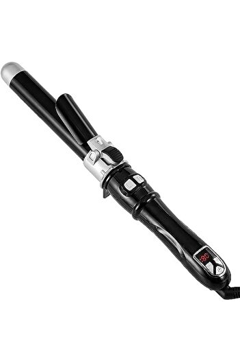 ETG Automatic Rotating Curling Iron for Long Hair, Dual Voltage Ceramic and Tourmaline Curling Iron, 1.1