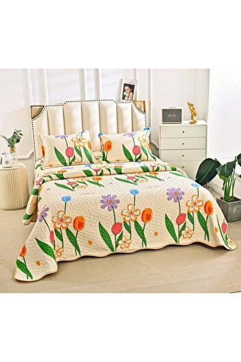 CHIRASO Microfiber Quilted Duvet Set, 2-Sided, 3-Piece, Duvet Cover 220x240cm, 2 Pillowcases