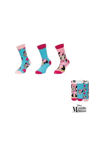 Minnie Mouse Set of 3 pairs of children's socks, blue/pink, Minnie Mouse, Disney