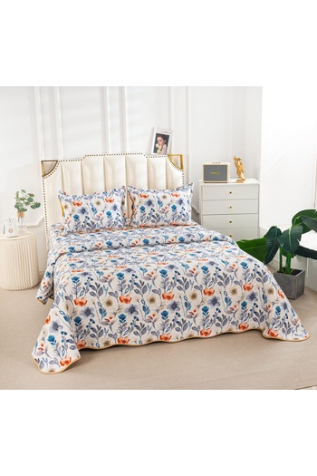 CHIRASO Microfiber Quilted Duvet Set, 2-Sided, 3-Piece, Duvet Cover 220x240cm, 2 Pillowcases