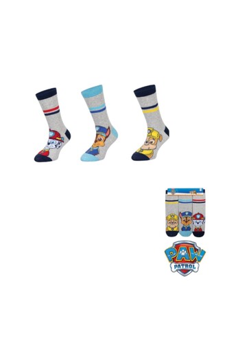 PAW PATROL Set of 3 pairs of children's socks, gray, 31-34, Team, Paw Patrol