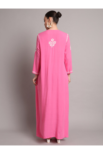 alaya Hand Embroidered Chikankari Rayon Jalabiya-AL4012