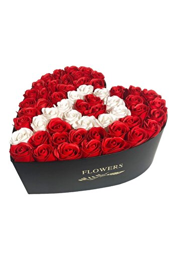 Colorissima Letter P of Soap Roses - Heart-Shaped Box, Colorissima, 29cm