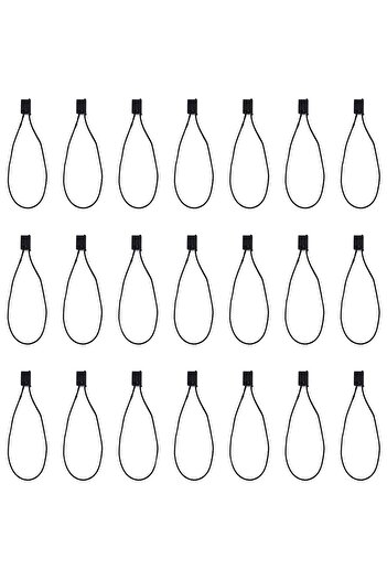 hapshoe 1000 Pieces Black Plastic Zip Tag Lanyards