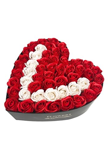Colorissima Letter V from Roses - Heart-shaped Box, Colorissima, 29cm