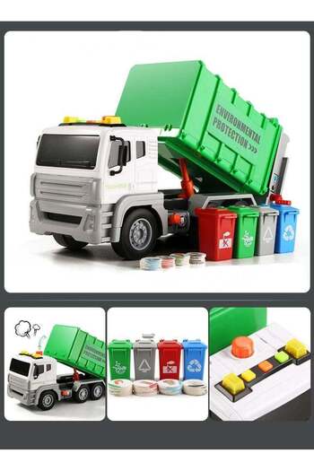 COOYA Oversize Simulation Garbage Truck Toy for Kids,Sanitation and Engineering Cleaning,Garbage Sorting