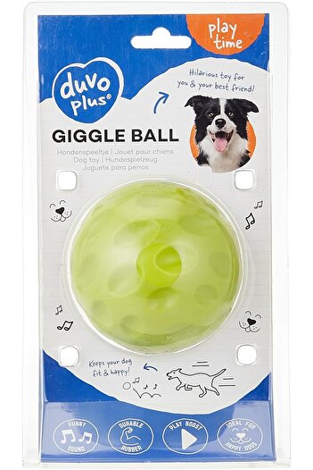 Duvo Plus Duvo+ Dog Toy Giggle Ball 9cm Color: Green