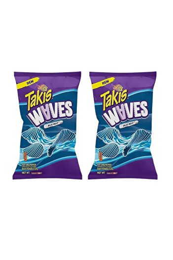 Takis Blue Heat Waves 2.5 oz 20 Pack Sharing Size Bag, Hot Chili Pepper Wavy Potato Chips