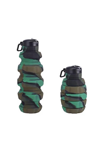 XTRIKE ME Drinking Bottle Grenade Design Foldable Portable Silicone Water Bottle Drinking Bottle for Primary School Children 500 ml