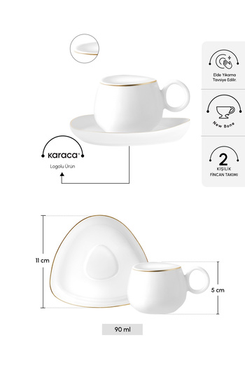 Karaca Streamline Tribe Coffee Cup for 2 Persons 90 ml
