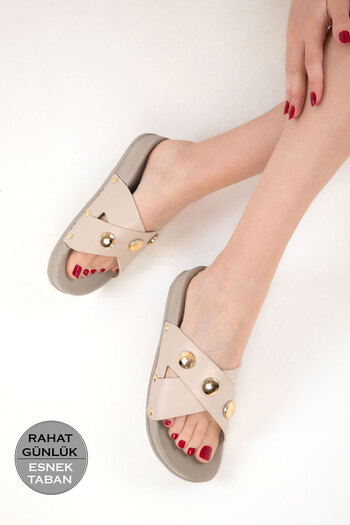 SOHO Beige Women's Slippers 20587