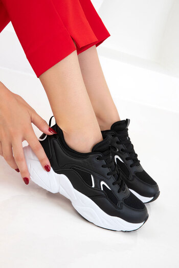 SOHO Black-White Women's Sneaker 20822