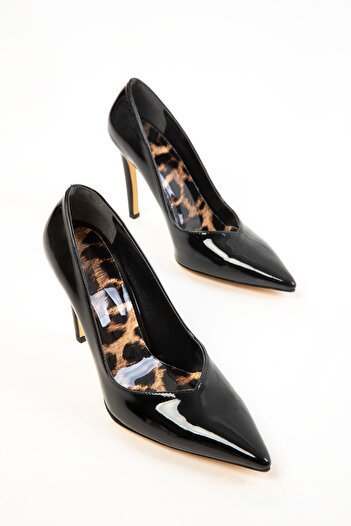 SOHO Black Patent Leather Women's Classic Heeled Shoes 20823