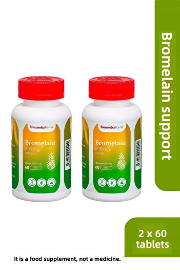 Imuneks Farma Bromelain 220 Mg Food Supplement 60 Tablets X 2 Pcs