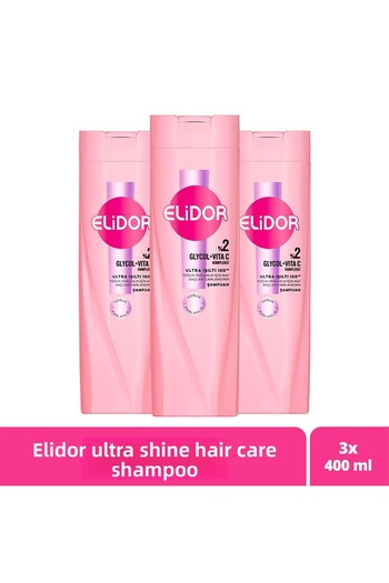 Elidor Ultra Shine Hair Care Shampoo - Intense Shine, 400 ml X3