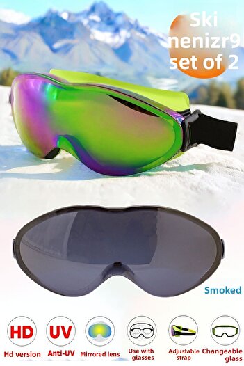 Badem10 Bellasimo Ski Goggles Replaceable Glasses Antifog Sun Snow Glasses Rainbow 1 Piece Spare Glass