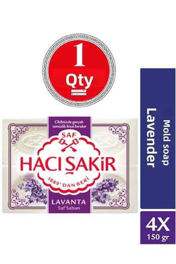 Hacı Şakir Lavender White Mold Soap 4X150 G 1 PIECE