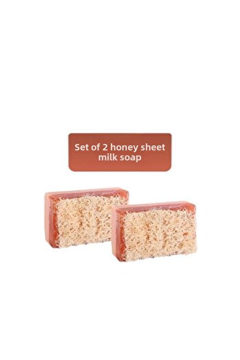 özden 100% Handmade Natural Pumpkin Fiber Honey Donkey Milk Soap 2 Pack 240 Gr