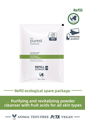 The Purest Solutions Refill Ecological Spare Package - Azelaic Acid and Malic Acid Enzyme Dust Cleaner 55 Gr
