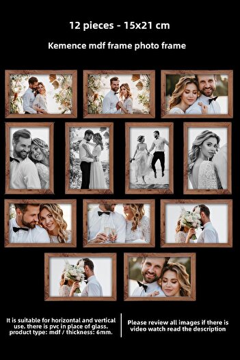 yhfoto 12 Pieces 15x21 Frame - Kemençe Frame - MDF A5 Frame - Photo Frame Set
