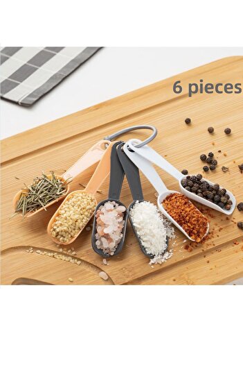 SİHİRLİ AYAKLAR 6Pcs Colorful Small Plastic Spice Sugar Tea Coffee Spoon 9cm