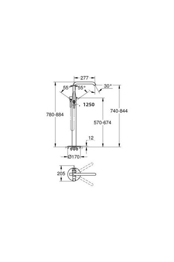Grohe Essence Floor Bathtub Mixer - 25248001