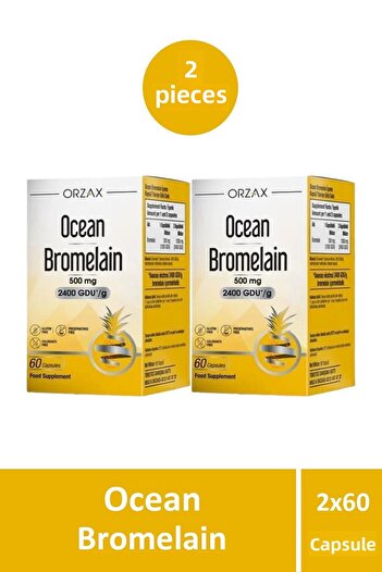 Orzax Ocean Bromelain 60 Capsules 2 Pcs