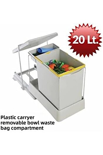 AyrStore Inside Cabinet Rail Trash Can 21500 20 Liters Ayr. 1135941