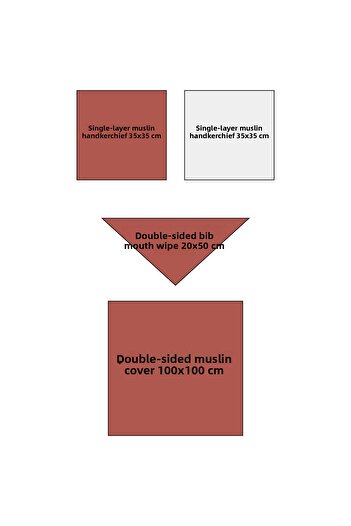 ngn collection 4-Piece Muslin Baby Set – Double-Sided Muslin Cover Pique, 2 Wipes, Double-Sided Snap Mouthpiece