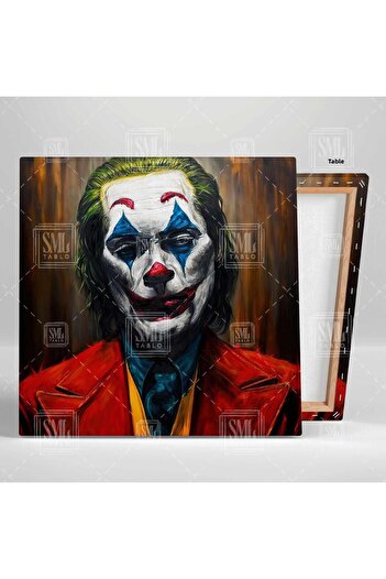 SML TABLO Portret Joker cu păr verde în haină roșie Ilustrație Gotham City Square Canvas Print