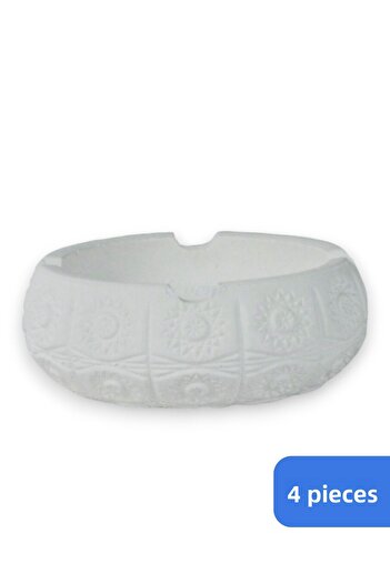 Evene White Decorative Ashtray - 4 Pieces Model 4